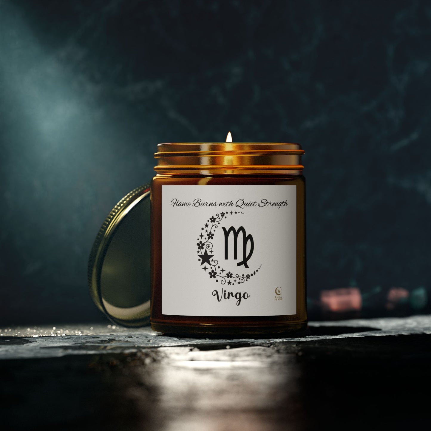 Virgo Scented Candle - Coconut Apricot Wax, Zodiac Astrology Gift, Home Decor