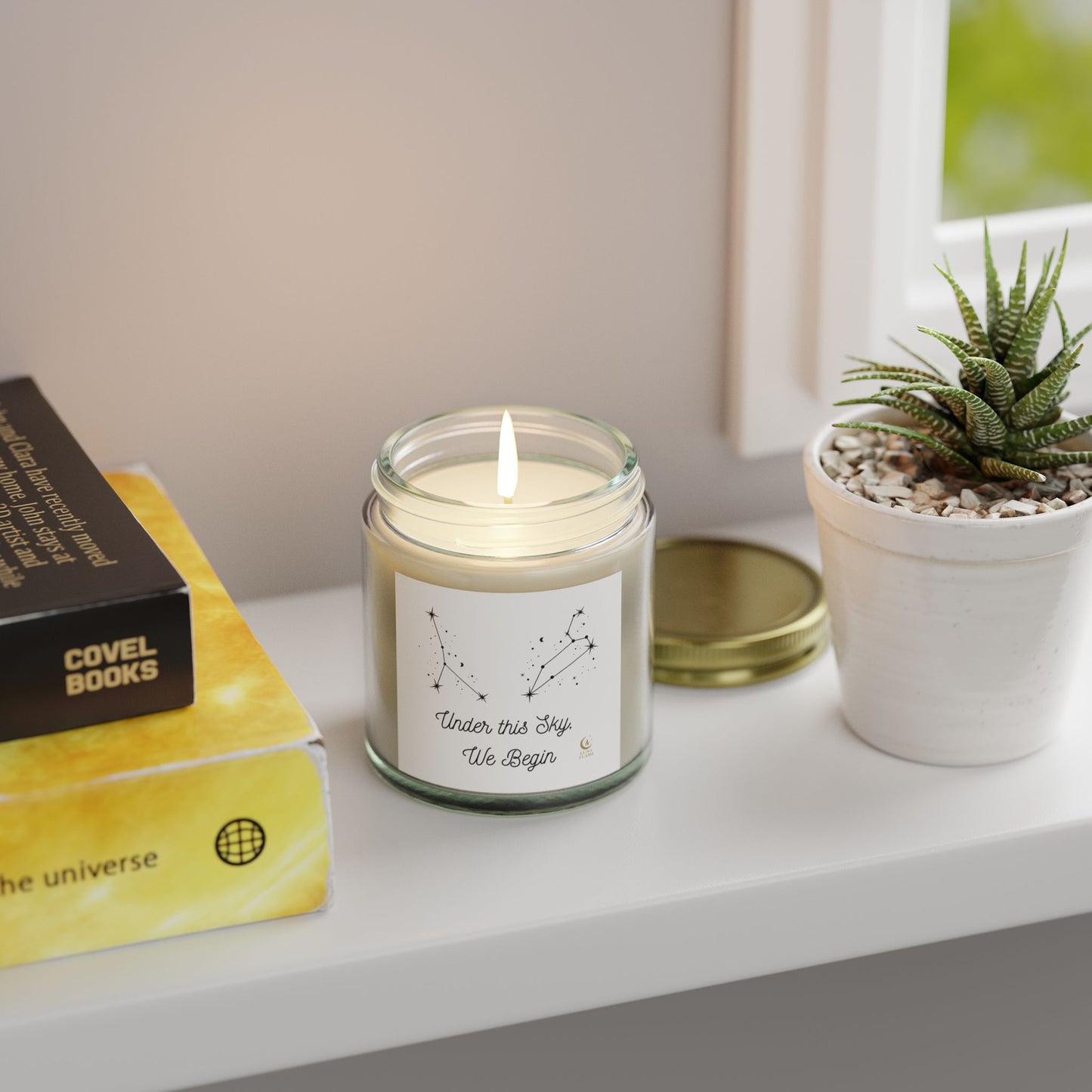 Leo Cancer, Zodiac Candle. Hand Poured Coconut Apricot Wax. Astrology Gift
