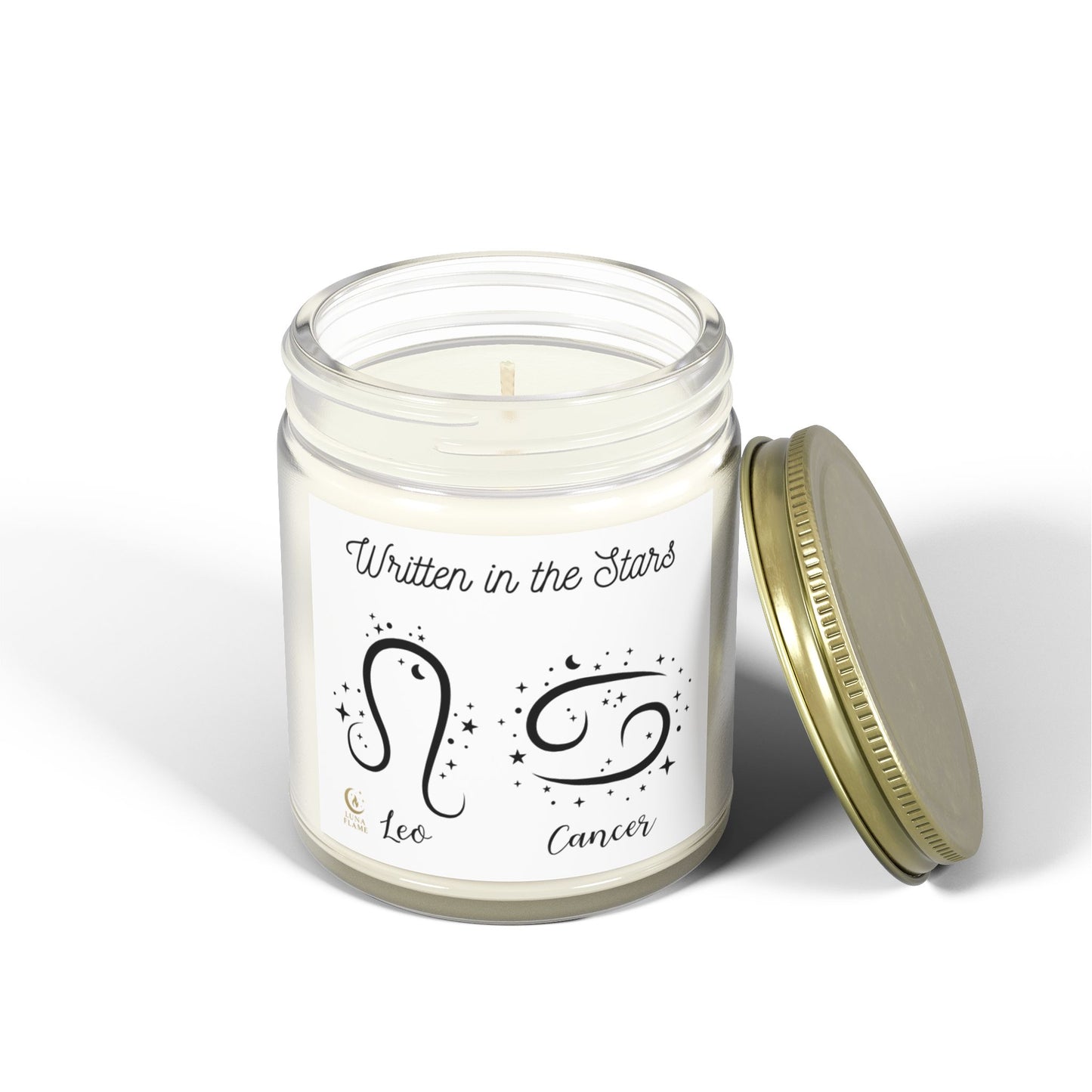 Leo Cancer Eco Friendly Zodiac Candle. Hand Poured Coconut Apricot Wax. Astrology Gift