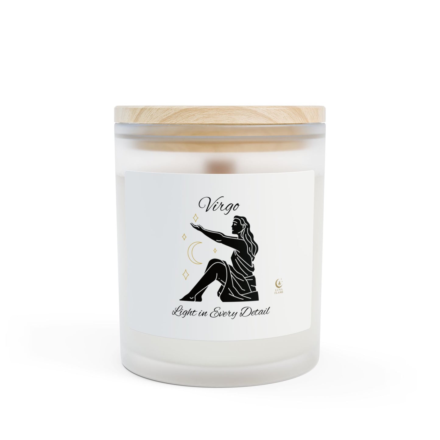 Virgo Zodiac Frosted Glass Candle, 11oz | Astrology Gift, Home Decor