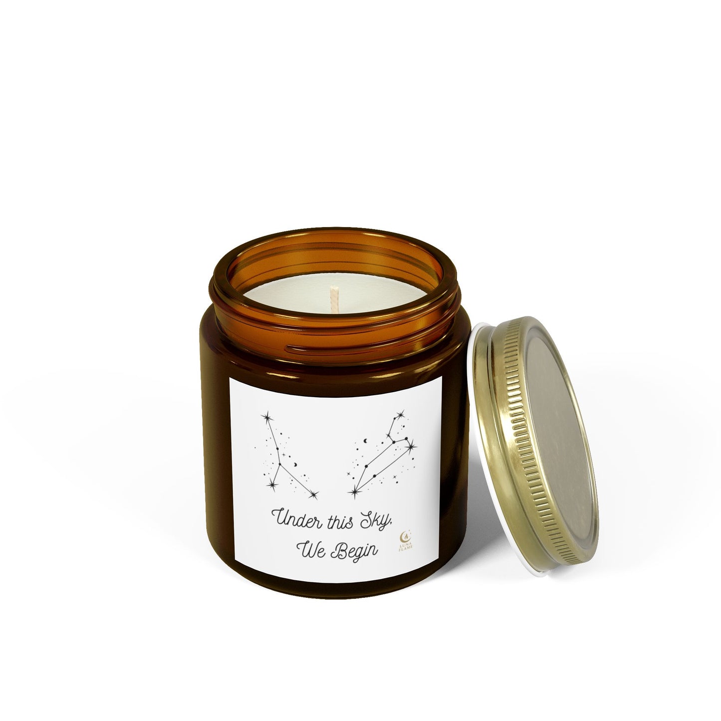 Leo Cancer, Zodiac Candle. Hand Poured Coconut Apricot Wax. Astrology Gift