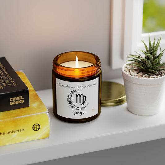 Virgo Scented Candle - Coconut Apricot Wax, Zodiac Astrology Gift, Home Decor
