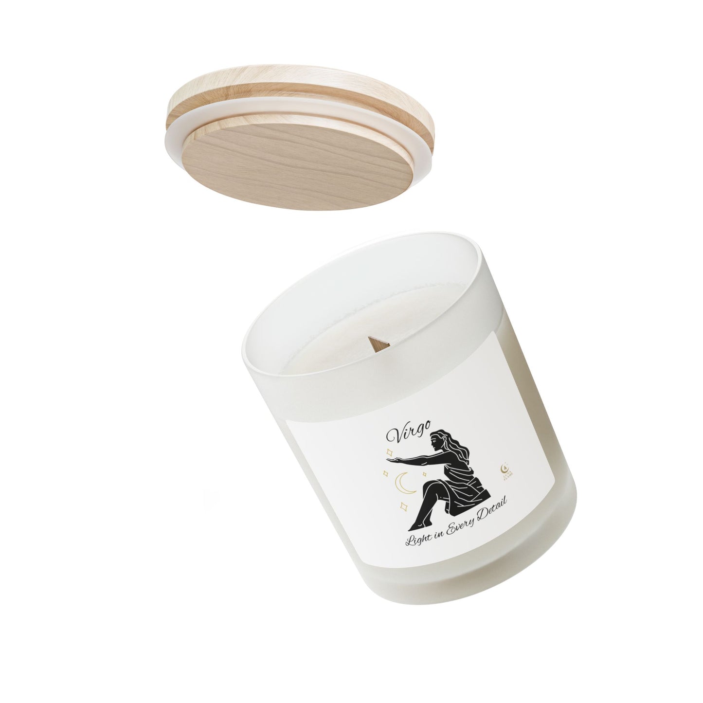 Virgo Zodiac Frosted Glass Candle, 11oz | Astrology Gift, Home Decor