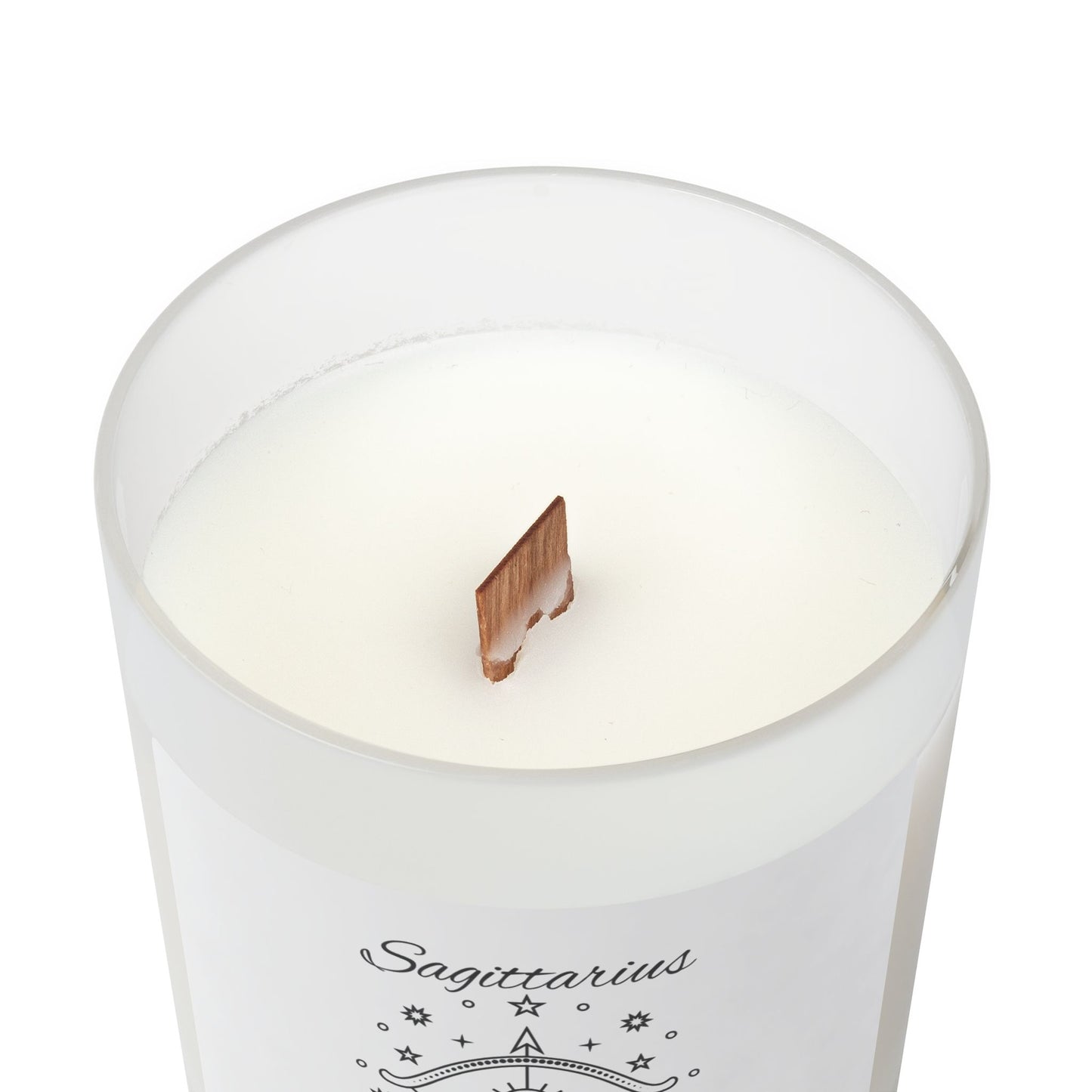 Sagittarius Zodiac Frosted Glass Candle, Hand-Poured Soy, Astrological Gift