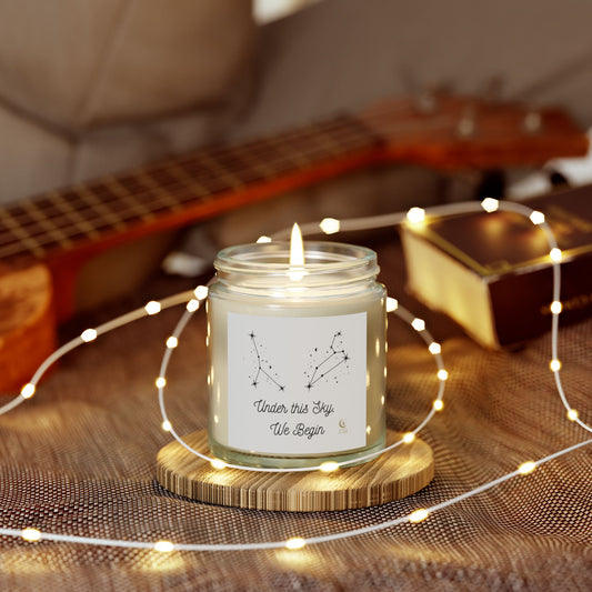 Leo Cancer, Zodiac Candle. Hand Poured Coconut Apricot Wax. Astrology Gift