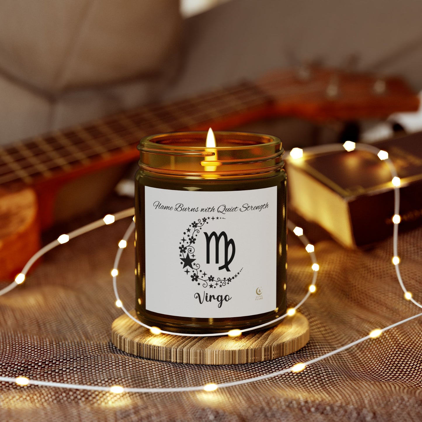 Virgo Scented Candle - Coconut Apricot Wax, Zodiac Astrology Gift, Home Decor