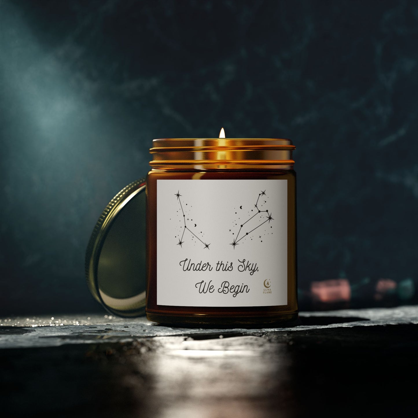 Leo Cancer, Zodiac Candle. Hand Poured Coconut Apricot Wax. Astrology Gift